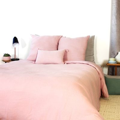 Parure de lit en coton rose 240x260 | Maisons du Monde