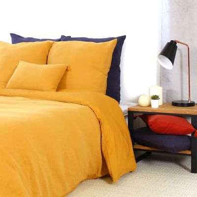 Parure de lit en coton jaune 240x260 | Maisons du Monde