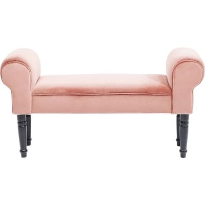 Banc 1 place velours rose et bouleau massif | Maisons du Monde