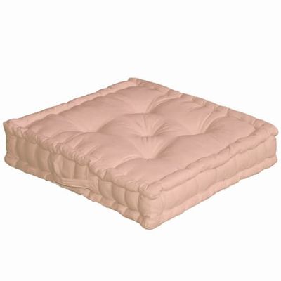 Coussin de sol uni en pur coton bois rose 50x50 | Maisons du Monde