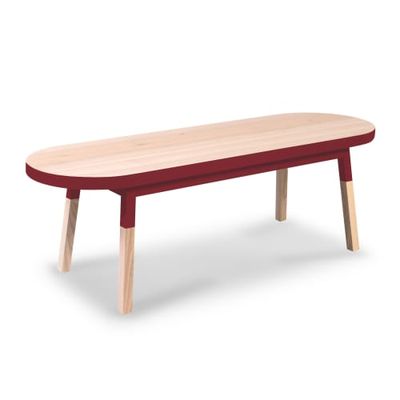 Table basse banc, 100% frêne massif rouge de pluduno | Maisons du Monde