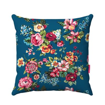 Housse de coussin extérieur imprimé fleuri bleu 45x45 | Maisons du Monde