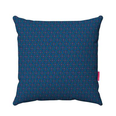 Housse de coussin extérieur imprimé graphique bleu 45x45 | Maisons du Monde