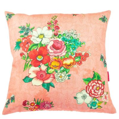 Housse de coussin extérieur imprimé fleuri corail 60x60 | Maisons du Monde