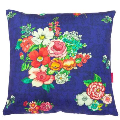 Housse de coussin extérieur imprimé fleuri indigo 60x60 | Maisons du Monde