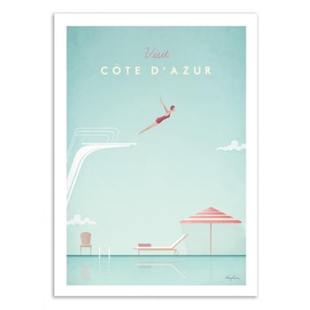 VISIT COTE D'AZUR -  Affiche d'art 50 x 70 cm | Maisons du Monde