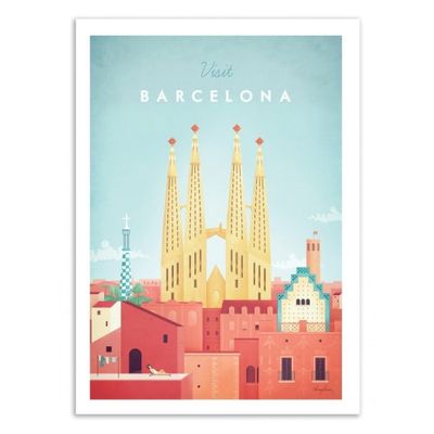 VISIT BARCELONA -  Affiche d'art 50 x 70 cm | Maisons du Monde