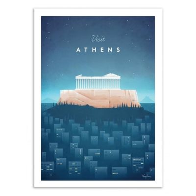 VISIT ATHENS -  Affiche d'art 50 x 70 cm | Maisons du Monde