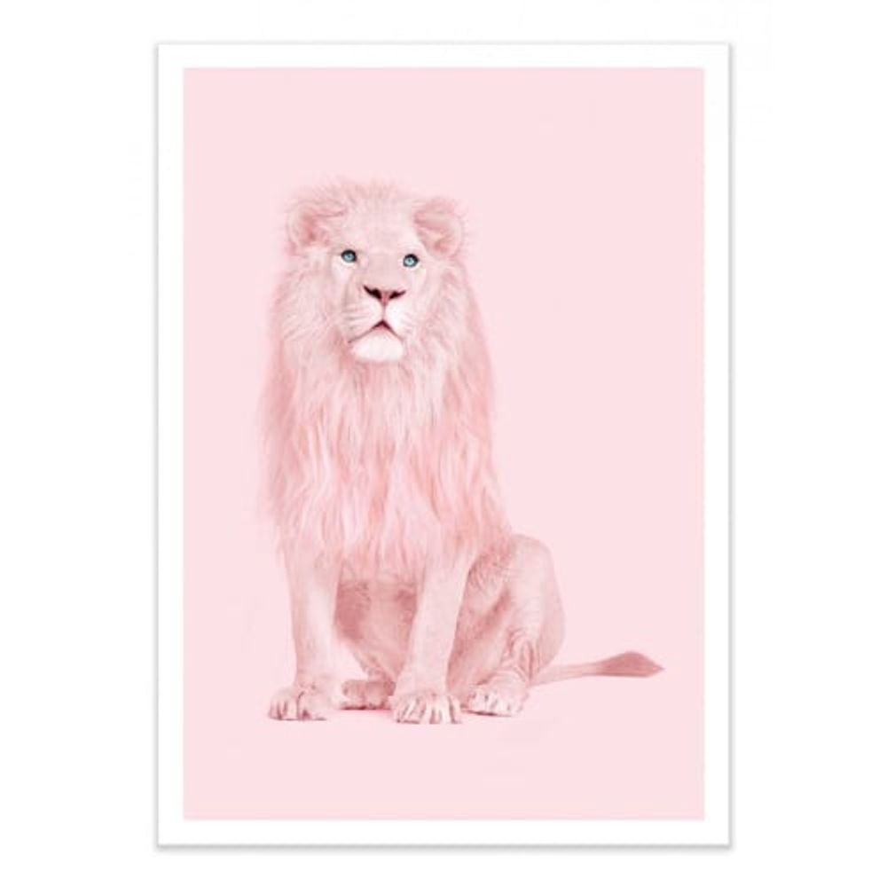 PINK LION -  Affiche d'art 50 x 70 cm | Maisons du Monde