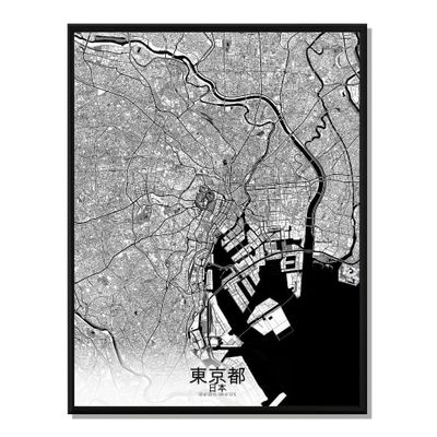 TOKYO - Carte City Map N&B 40x50cm | Maisons du Monde