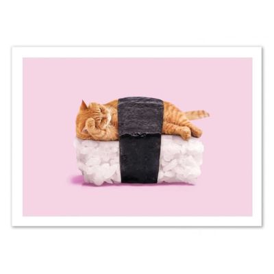 SUSHI CAT -  Affiche d'art 50 x 70 cm | Maisons du Monde