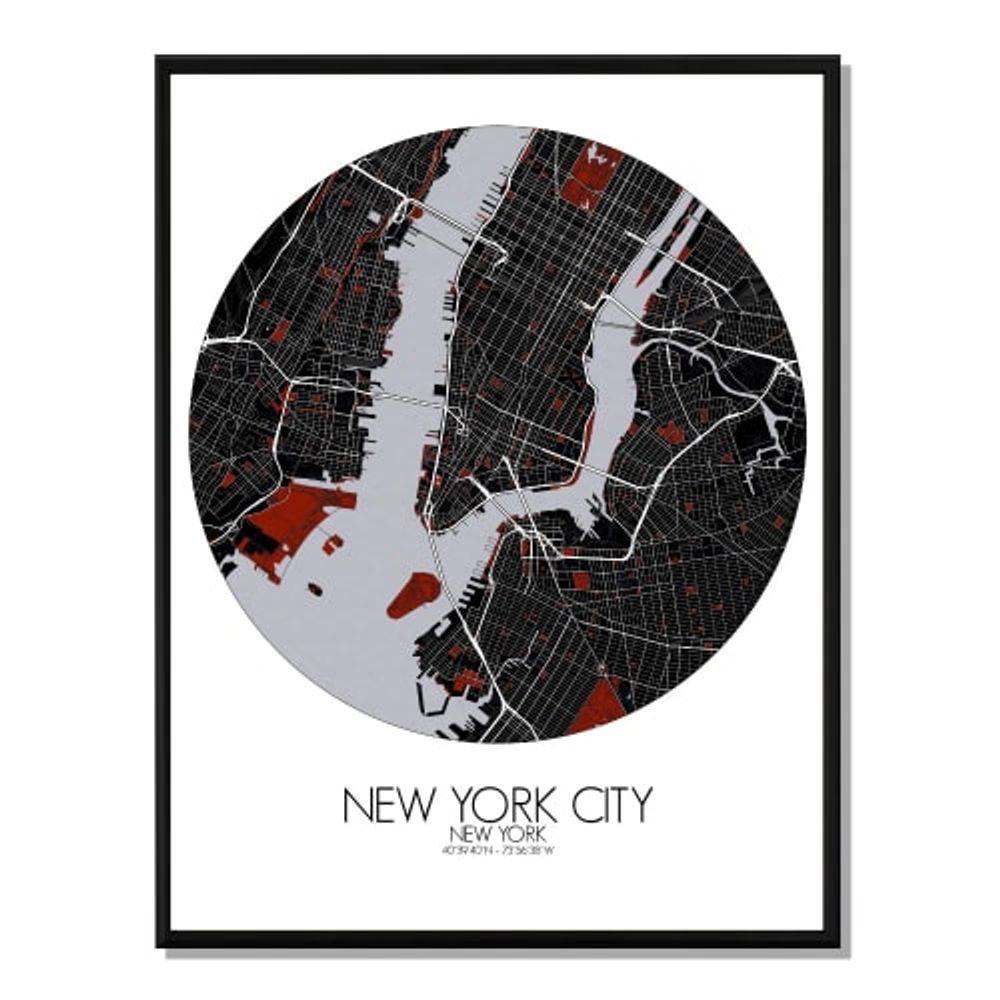 NEW YORK - Carte City Map Rouge | Maisons du Monde
