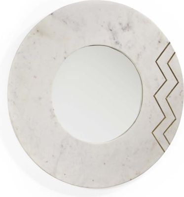 Miroir rond en marbre blanc d69 | Maisons du Monde
