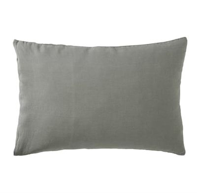 Taie d'oreiller lin lavé gris souris 50X70 CM | Maisons du Monde