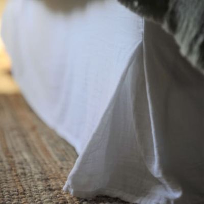 Cache sommier gaze de coton blanc 160X200X32 CM | Maisons du Monde