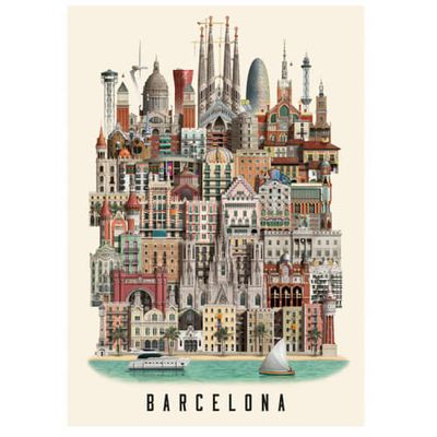Affiche murale Barcelone 30x40 cm | Maisons du Monde