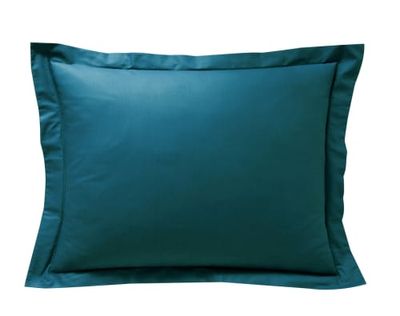 Taie d'oreiller 50x70 en percale de coton  bleu canard | Maisons du Monde