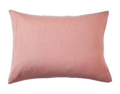 Taie d'oreiller 50x70 en gaze de coton rose poudré | Maisons du Monde