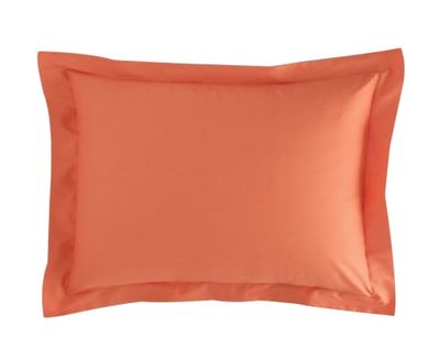 Taie d'oreiller 50x70 en percale de coton  orange terracotta | Maisons du Monde