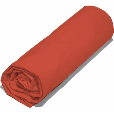 Drap Housse coton rouge 140x200 cm | Maisons du Monde
