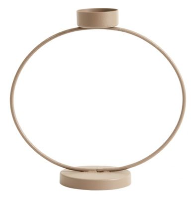 Bougeoir en métal beige H18cm | Maisons du Monde