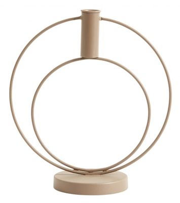Bougeoir en métal beige H25cm | Maisons du Monde