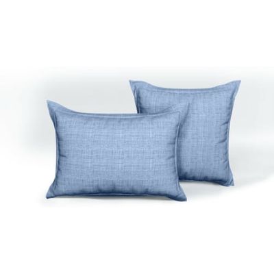 Taie Oreiller en lin chambray 65x65 Bleu indigo | Maisons du Monde