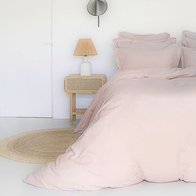 Housse de couette en lin lavé 200x200 Vieux rose | Maisons du Monde