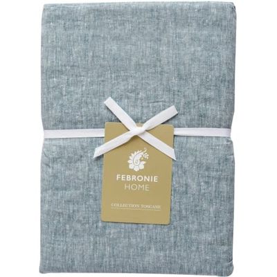 Housse de Couette en lin chambray 240x220 Vert canard | Maisons du Monde