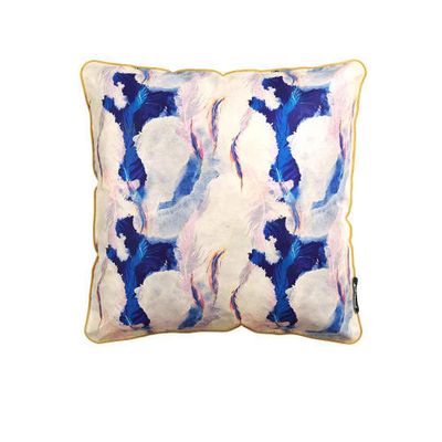 FEATHER - Coussin garni en velours imprimé 45x45 | Maisons du Monde