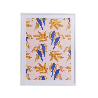 Affiche A4 imprimée tropical perroquets bleus 21x30 | Maisons du Monde