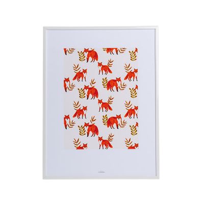 Affiche A4 imprimée renards en forêt 21x30 | Maisons du Monde
