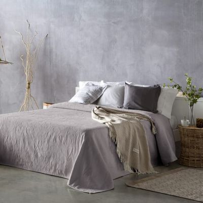 Couvre lit en coton gris 230x270 | Maisons du Monde