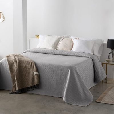Couvre lit en coton gris 250x270 | Maisons du Monde