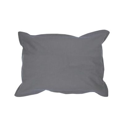 Taie d'oreiller coton lavé gris anthracite 50x70 | Maisons du Monde