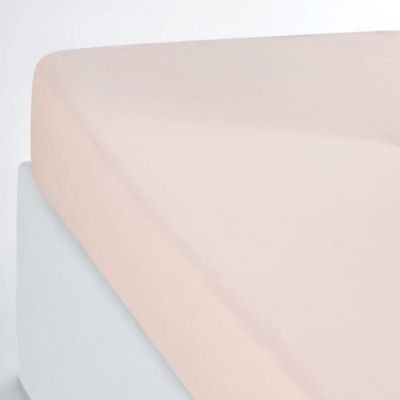 Drap housse coton lavé rose nude 140x200 | Maisons du Monde
