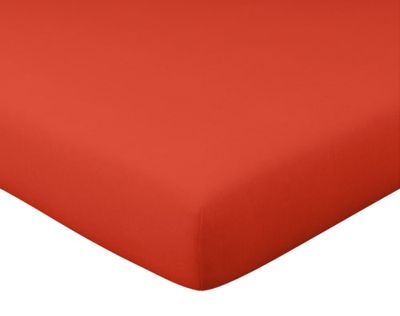 Drap-housse 160x200 en lin lavé rouge brique | Maisons du Monde