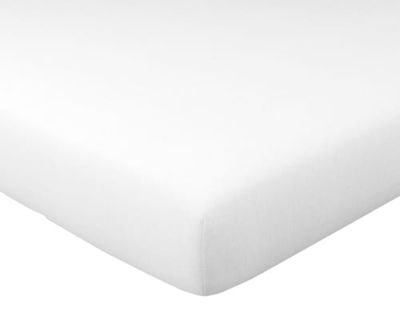 Drap-housse 180x200 en lin lavé blanc | Maisons du Monde