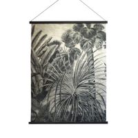 PALMA - Déco murale imprimé palmier 122x94cm - Noir / Blanc | Maisons du Monde