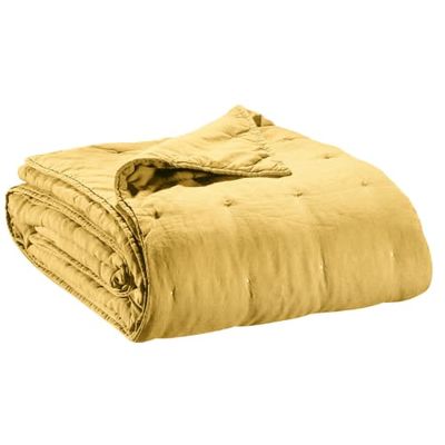 Jeté de lit stonewashed Zeff en lin absynthe 240 x 260 | Maisons du Monde