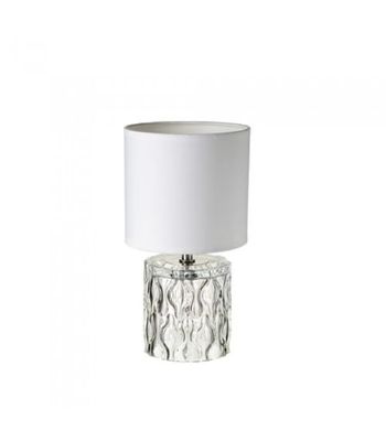 Lampe à poser avec abat-jour en tissu blanc H29cm | Maisons du Monde