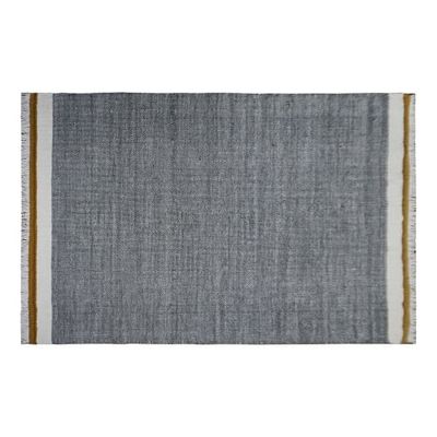 Tapis rectangulaire en laine gris