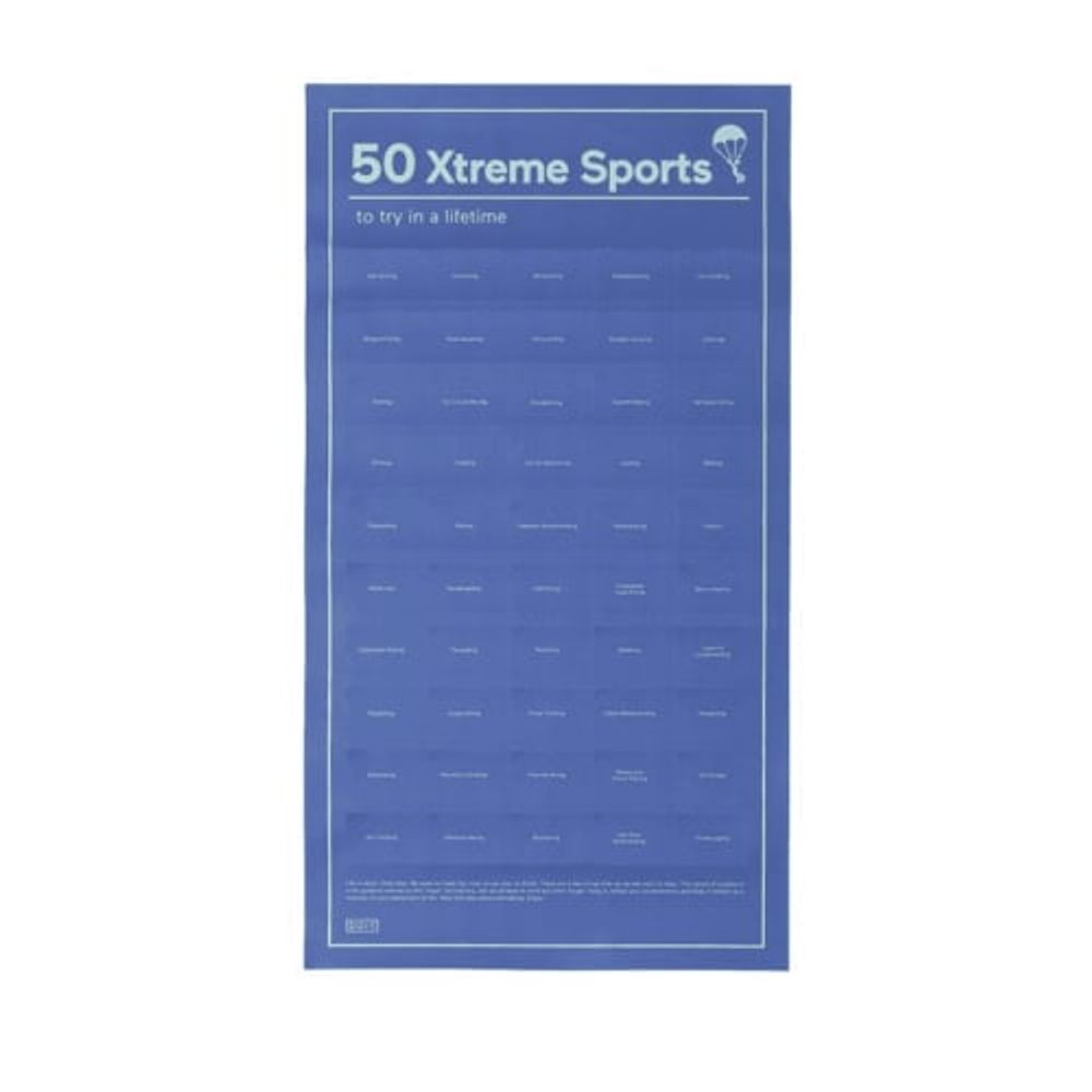 Affiche 50 Xtremes sports à faire dans sa vie 64x35cm | Maisons du Monde