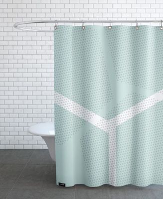 Rideau de douche en polyester en Blanc & Vert/150x200 | Maisons du Monde
