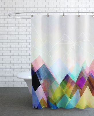 Rideau de douche en polyester en Blanc & Gris/150x200 | Maisons du Monde