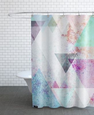 Rideau de douche en polyester en Blanc & Rose/150x200 | Maisons du Monde
