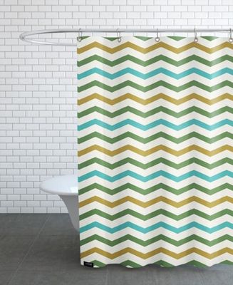 Rideau de douche en polyester en Jaune & Turquoise/150x200 | Maisons du Monde