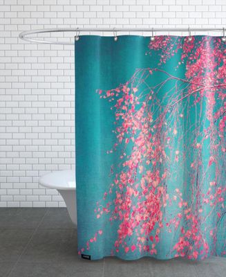Rideau de douche en polyester en Bleu & Rose/150x200 | Maisons du Monde