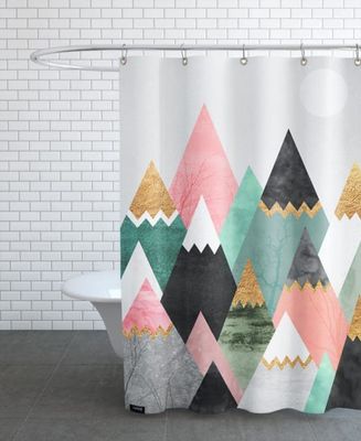 Rideau de douche en polyester en Gris & Rose/150x200 | Maisons du Monde