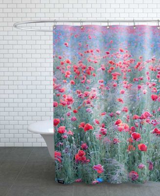 Rideau de douche en polyester en Rouge & Vert/150x200 | Maisons du Monde